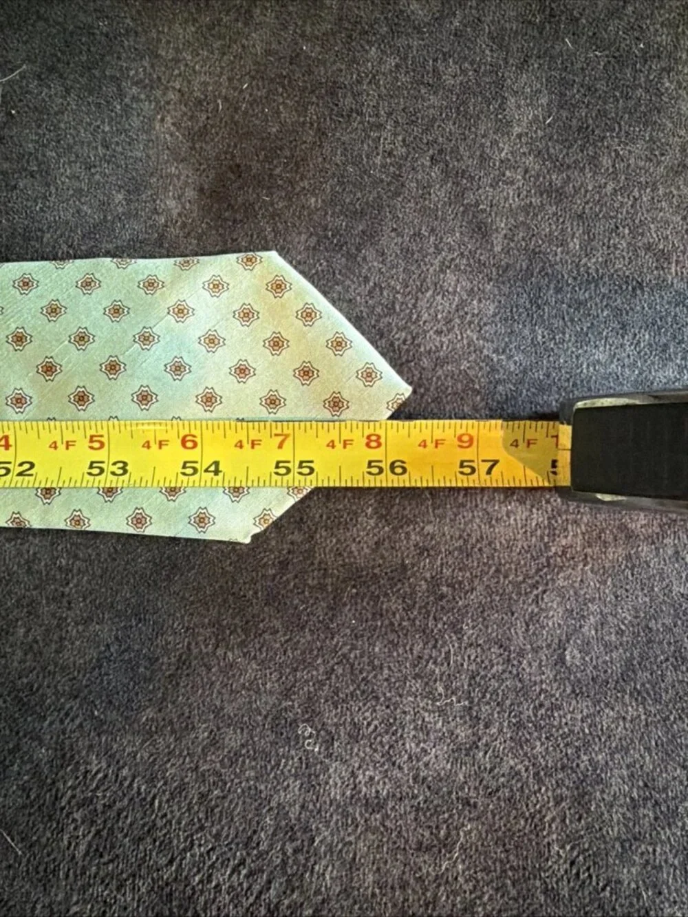 LANDS’ END Charter Collection Mint Green Geometric 100% Silk Tie